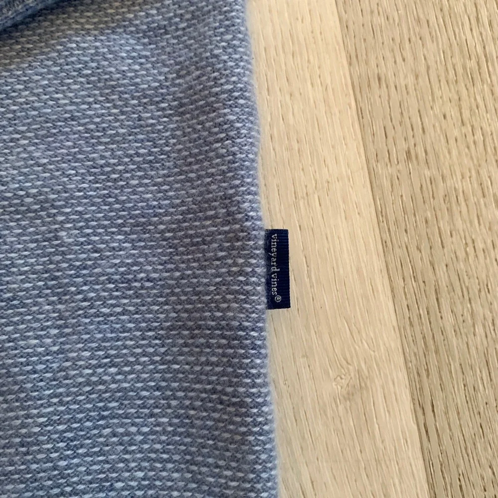 NWOT Vineyard Vines Mens XXL Cashmere Quarter Zip Pullover Blue Birdseye Knit